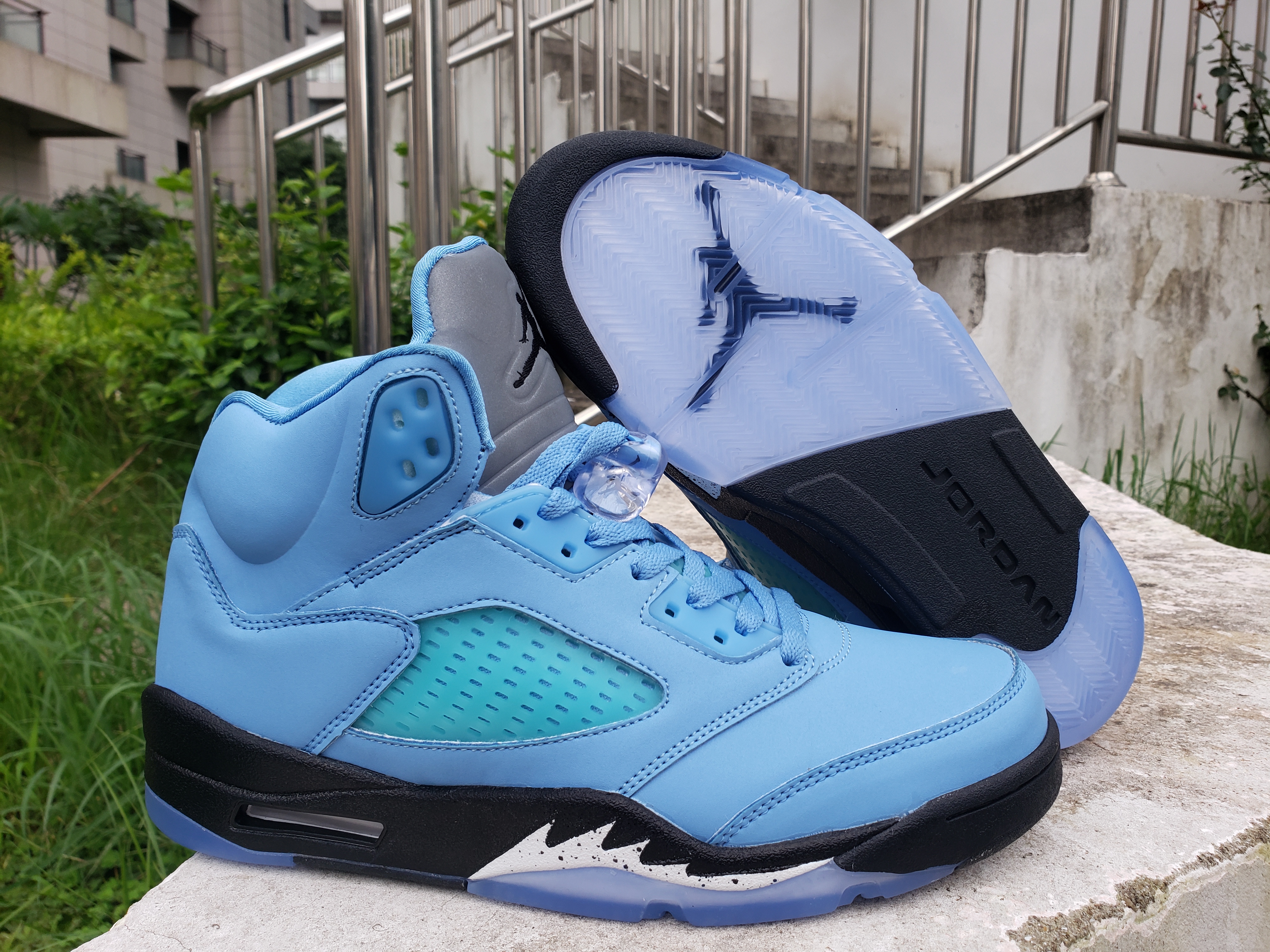 2022 Air Jordan 5 Jade Blue Shoes